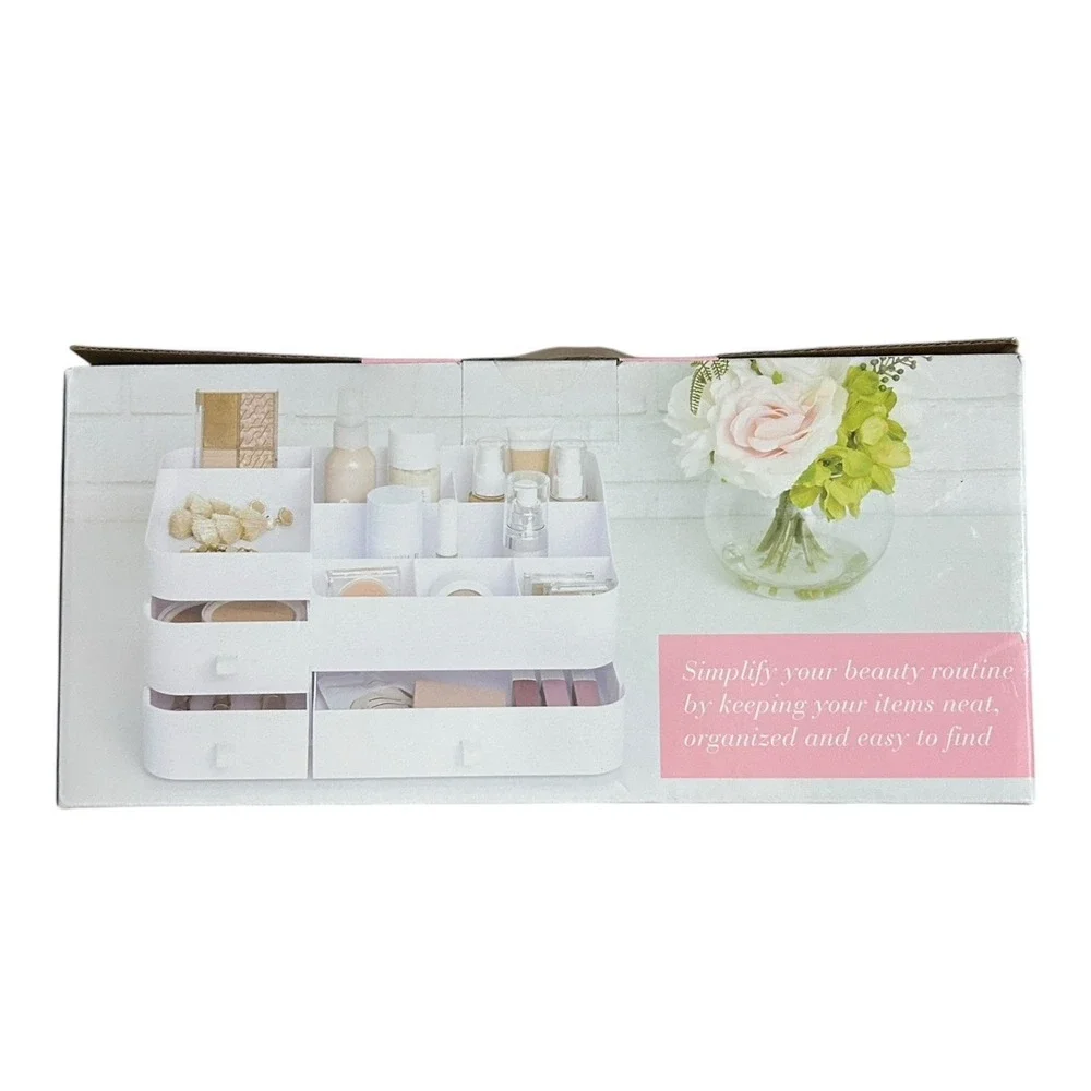 Thinkspace Beauty White Beauty Organizer w/ 3 Draws